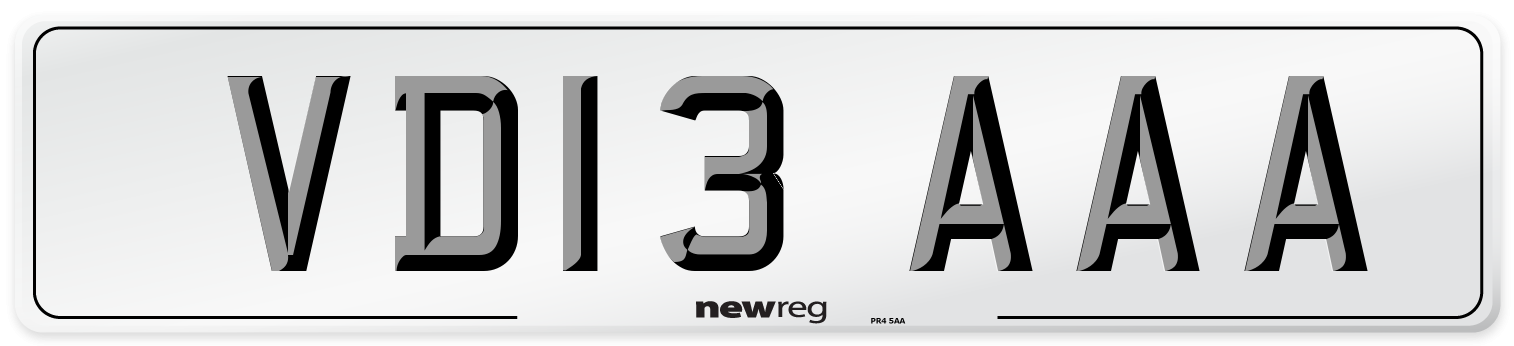 VD13 AAA Number Plate from New Reg